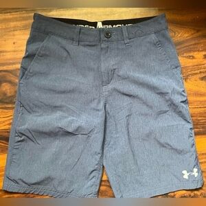 Under Amour Performance Blue Dress Shorts Boy's Size 12 Neutral Basic Everyday